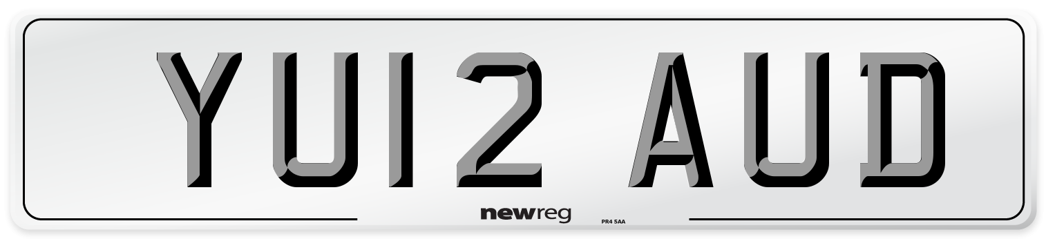 YU12 AUD Number Plate from New Reg